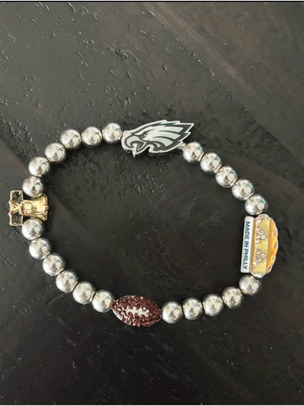 Baublebar Philadelphia Eagles Silver Beaded Charm Bracelet